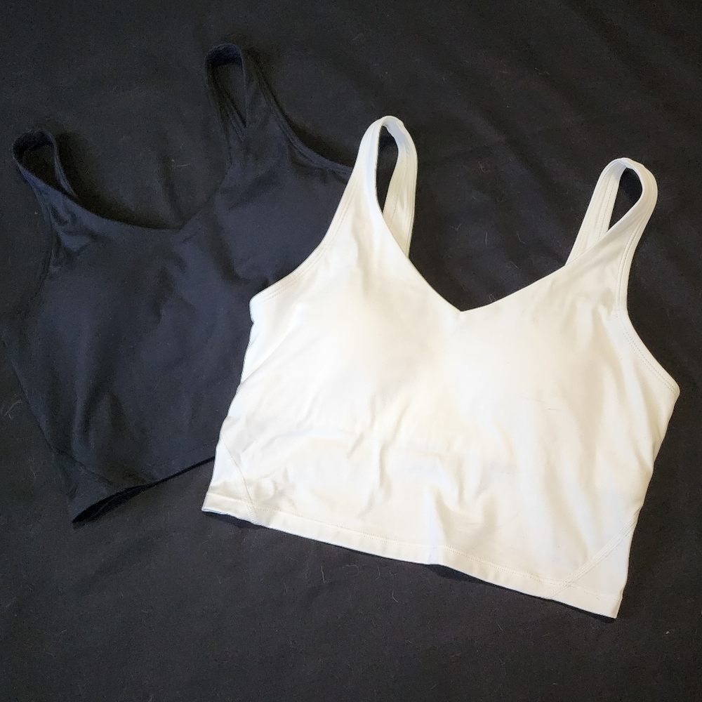 The Gym People Sports Bra Tank 2 Pack | Padded Black White | M